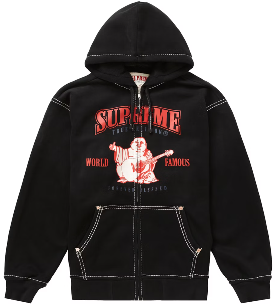 Supreme x True Religion Zip Up Hooded Sweatshirt 'Black'
