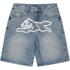 ICECREAM Fall '25 Running Dog Denim Shorts Washed Blue