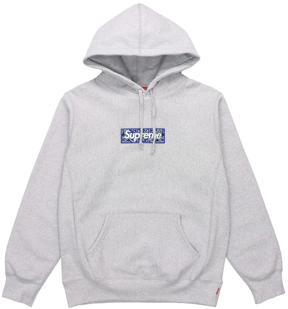 Supreme Bandana Box Logo Hooded Sweatshirt 'Heather Grey'