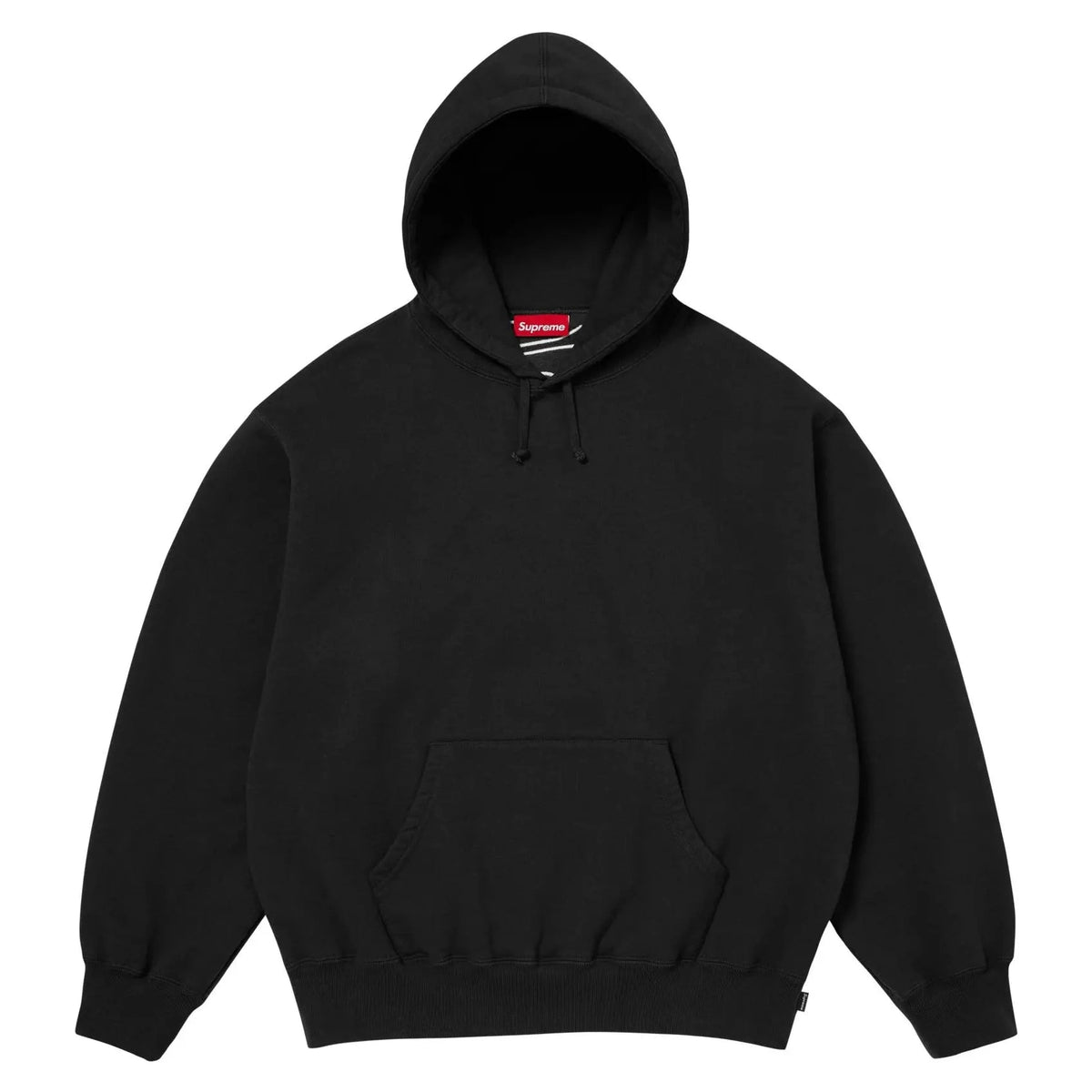 Supreme Satin Appliqué Hooded Sweatshirt 'Black'