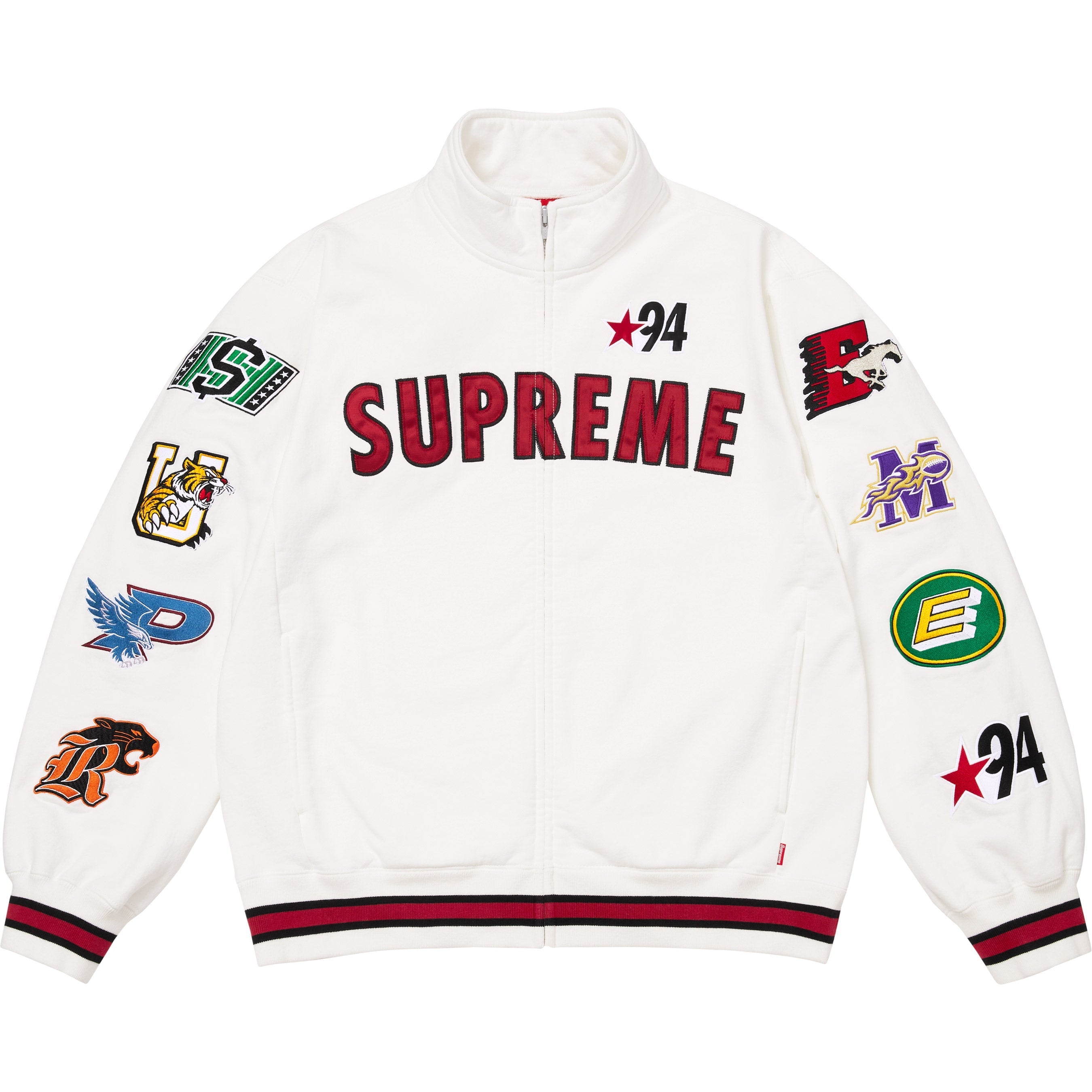 Supreme Mascots Zip Up Sweatshirt 'White'