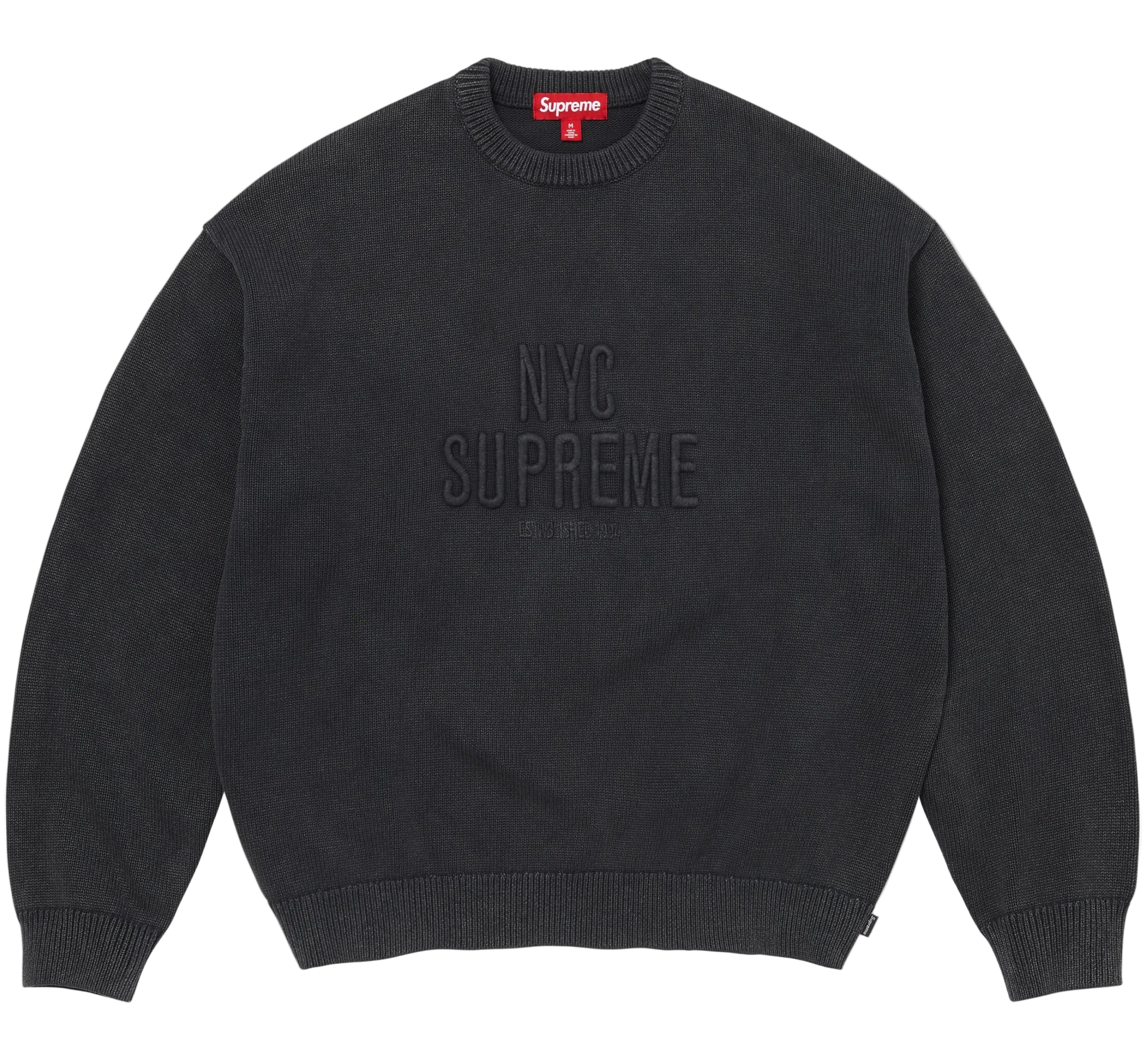 Supreme Overdyed Raised Sweater "Black"
