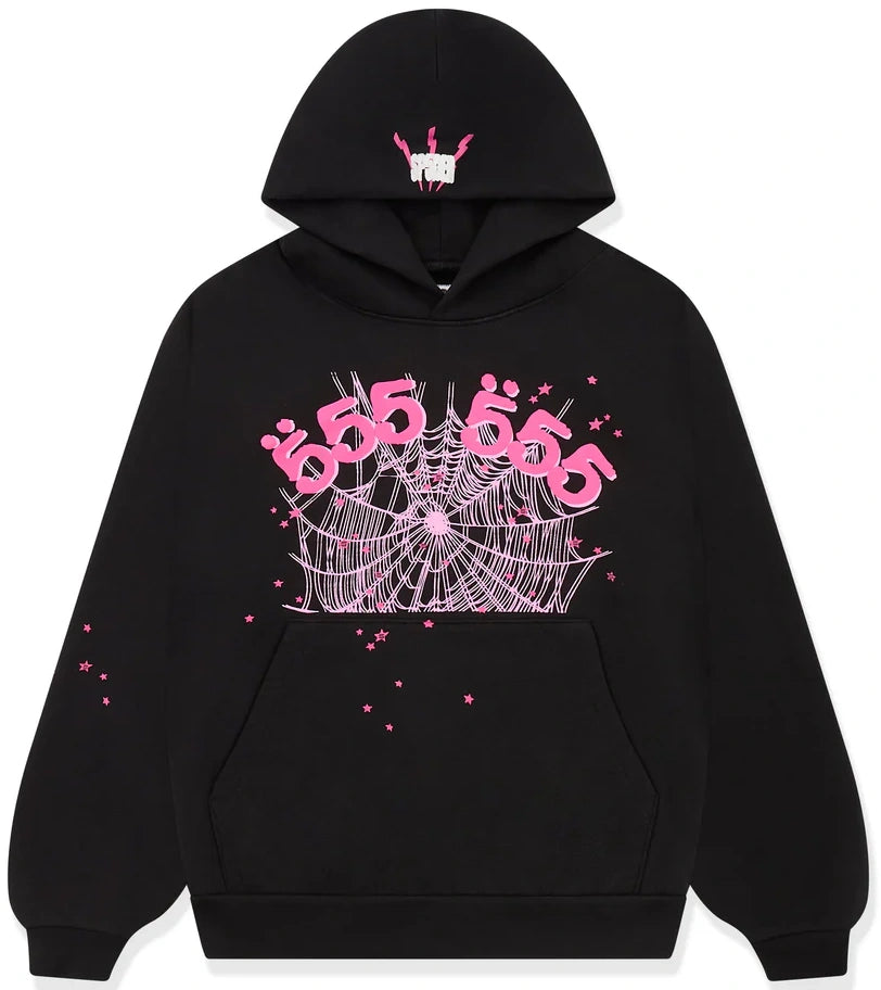 SP5DER ANGEL NUMBER HOODIE BLACK SS25