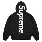 Supreme Satin Appliqué Hooded Sweatshirt 'Black'