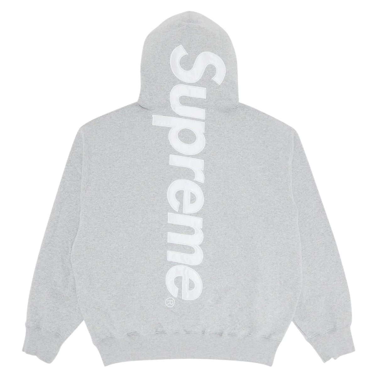 Supreme Satin Appliqué Hooded Sweatshirt 'Heather Grey'