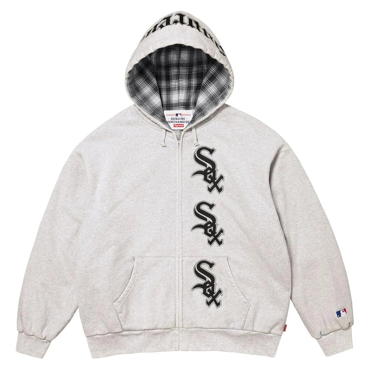 Supreme x Chicago White Sox Zip Up Hooded Sweatshirt 'Ash Grey'