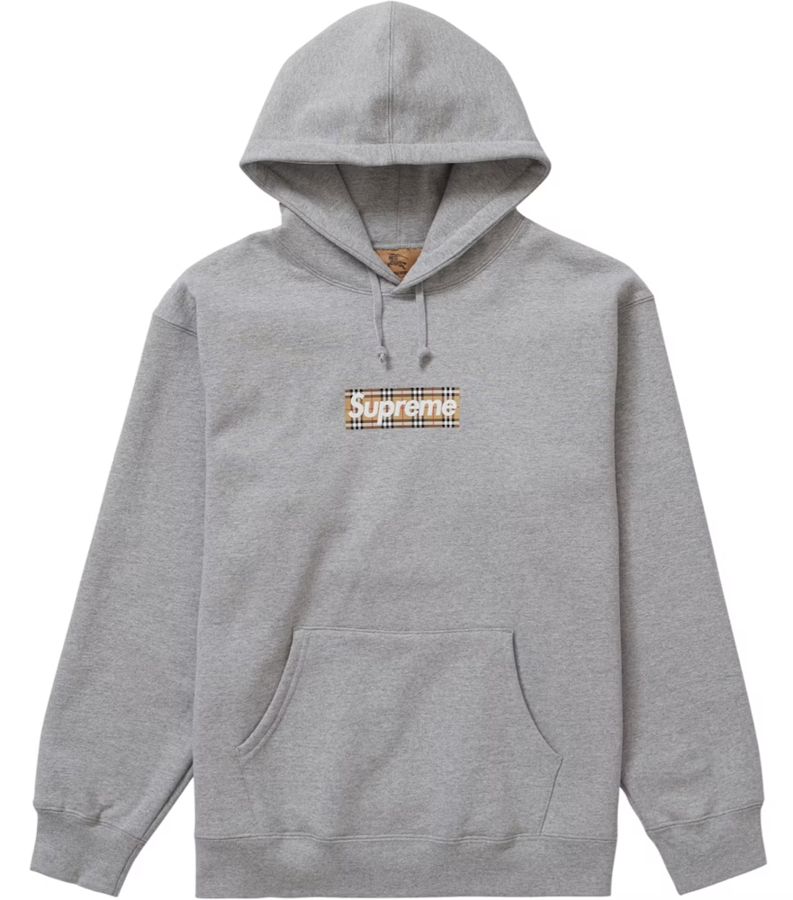 Supreme x Burberry Box Logo Hooded Sweatshirt 'Heather Grey'