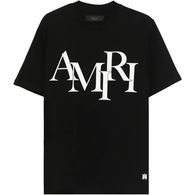 Amiri Staggered Logo Tee 'Black'