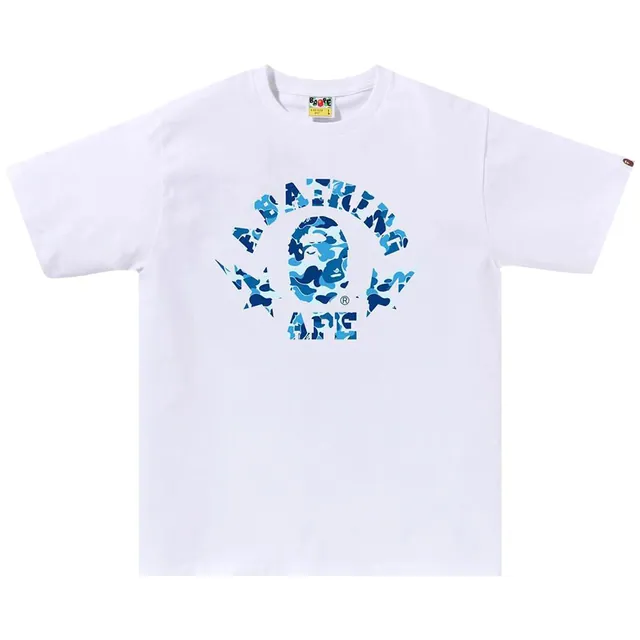 BAPE ABC Camo Sta College Tee 'White/Blue'