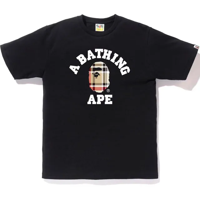 BAPE Check College Tee Black/Beige