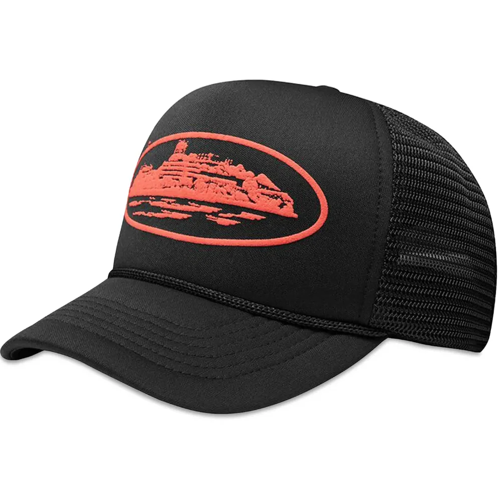 Corteiz Alcatraz Premium Trucker 'Black/Red'