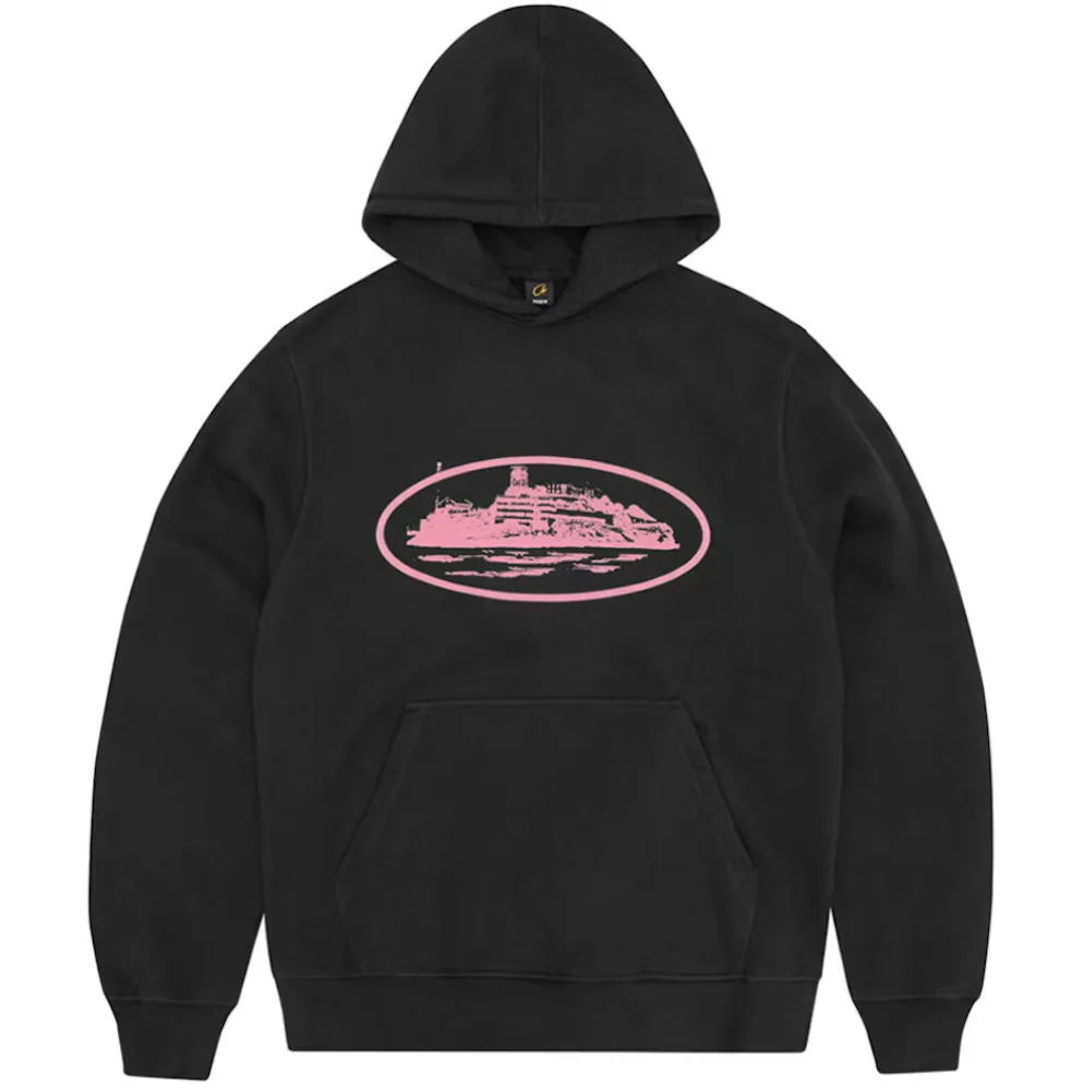 Corteiz Alcatraz V2 Hoodie 'Black/Pink'