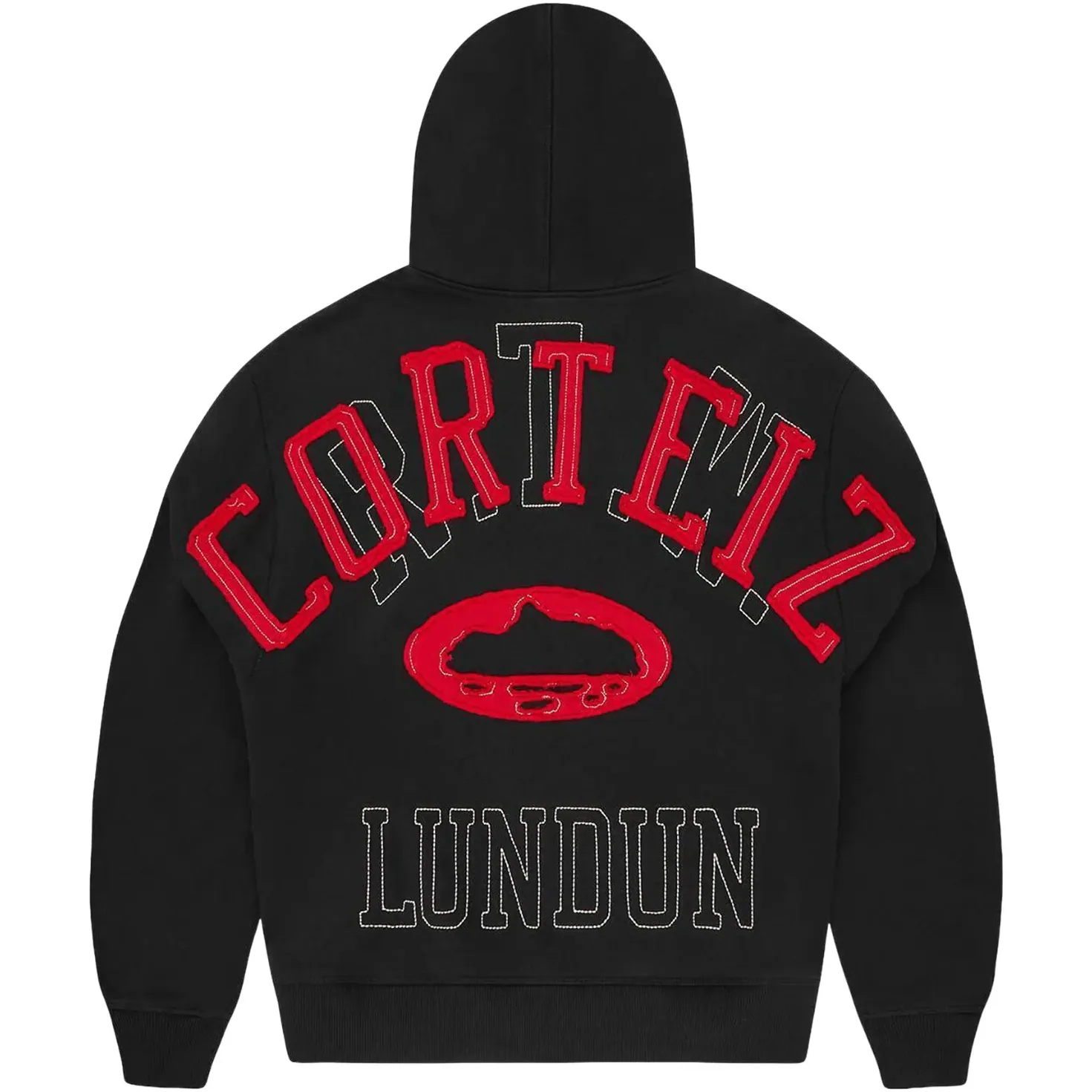 Corteiz Lundun Stitch Zip Hoodie 'Black'