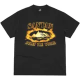 Corteiz Santan Alcatraz Tee Black/Orange Flame
