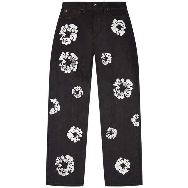 Denim Tears Baggy Cotton Wreath Denim Pant 'Black'