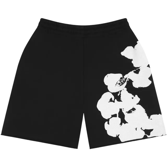 Denim Tears Big Cotton Wreath Sweat Shorts 'Black'
