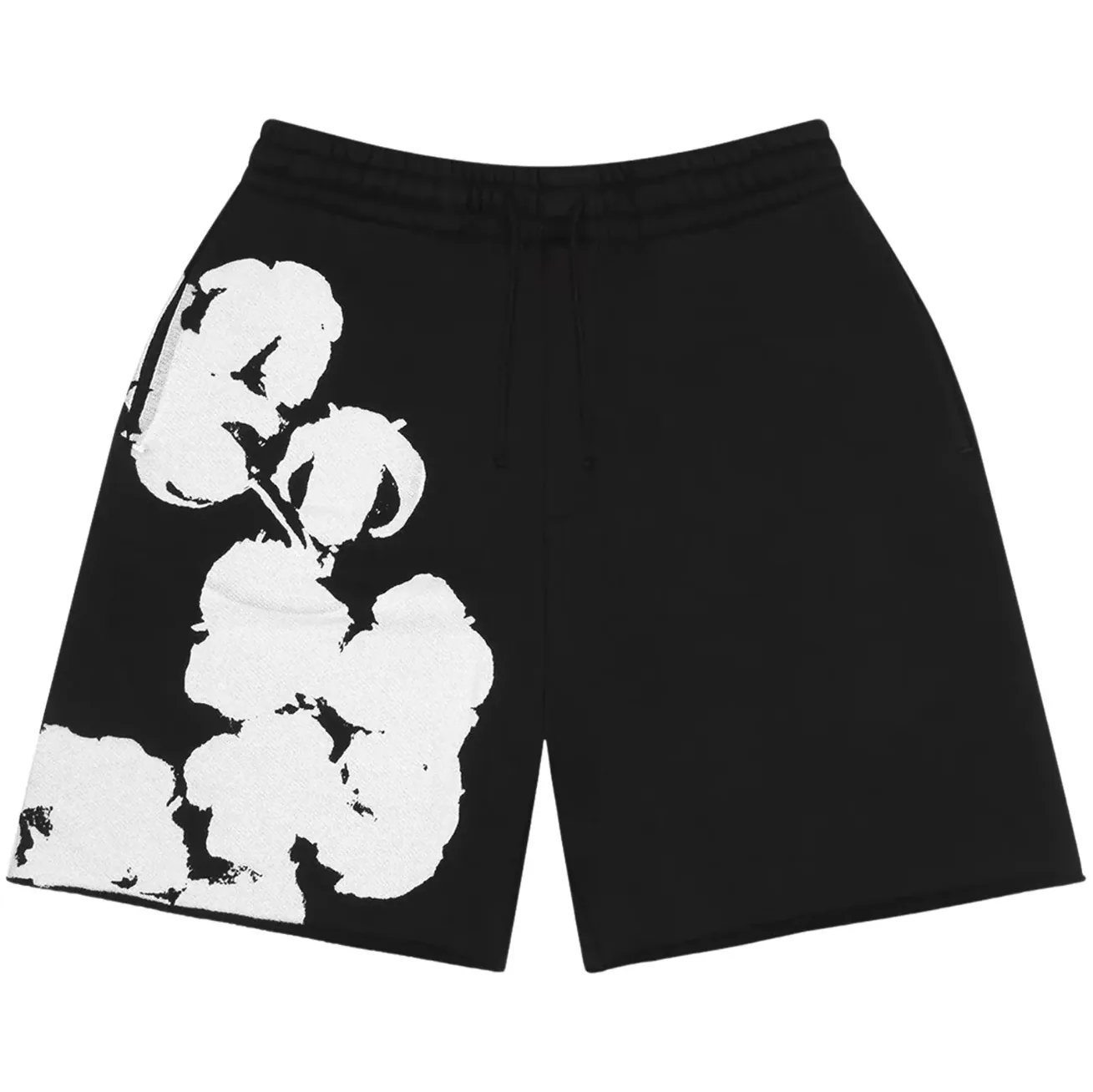 Denim Tears Big Cotton Wreath Sweat Shorts 'Black'