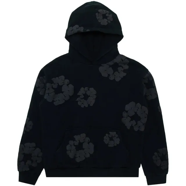 Denim Tears Cotton Wreath Hooded Sweatshirt 'Black Monochrome'