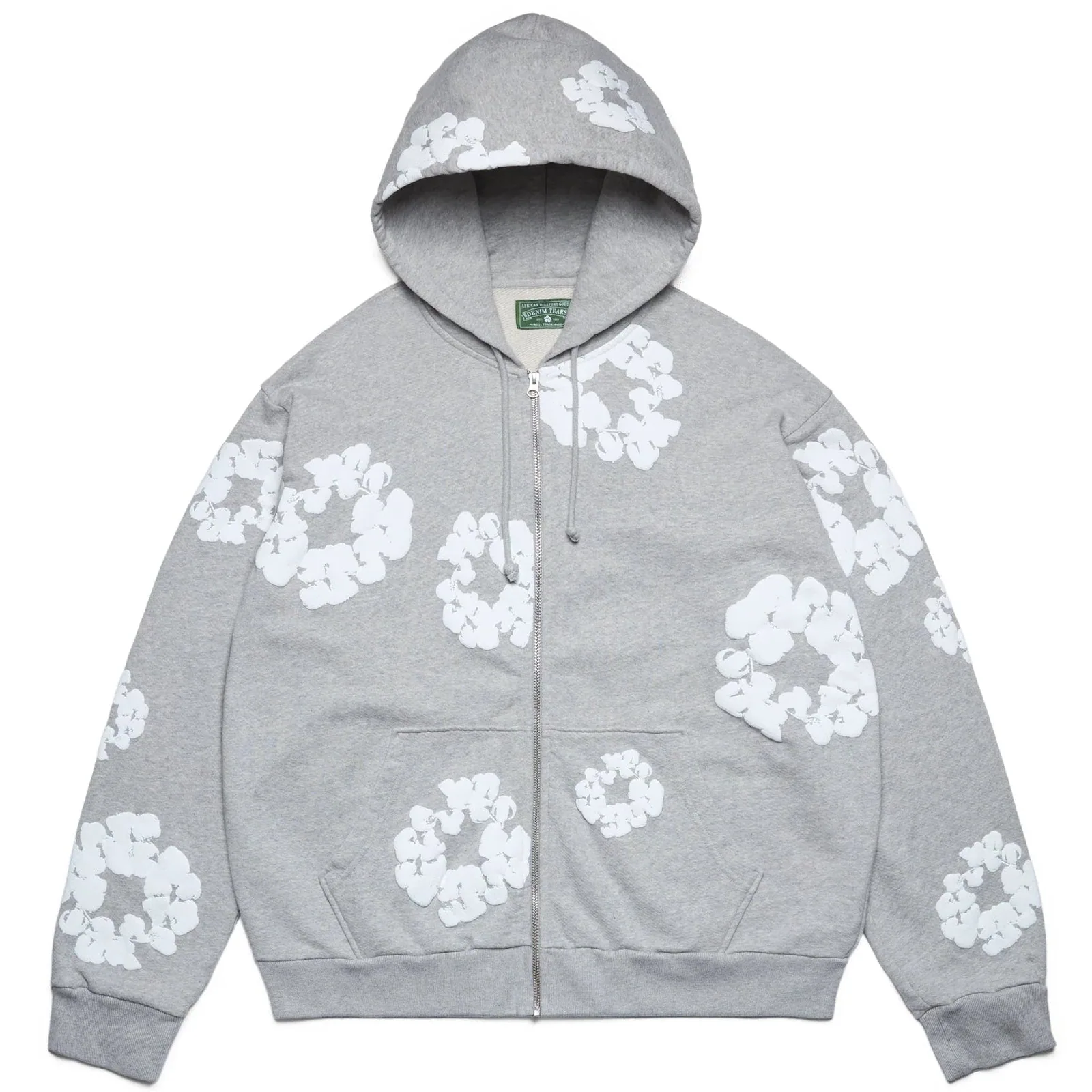 Denim Tears Cotton Wreath Zip Hoodie Grey