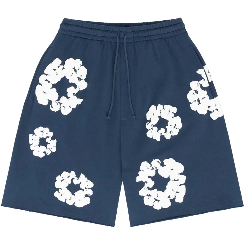 Denim Tears The Cotton Wreath Shorts 'Navy'