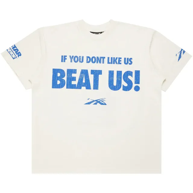 Hellstar Beat Us! T-Shirt 'White/Blue'
