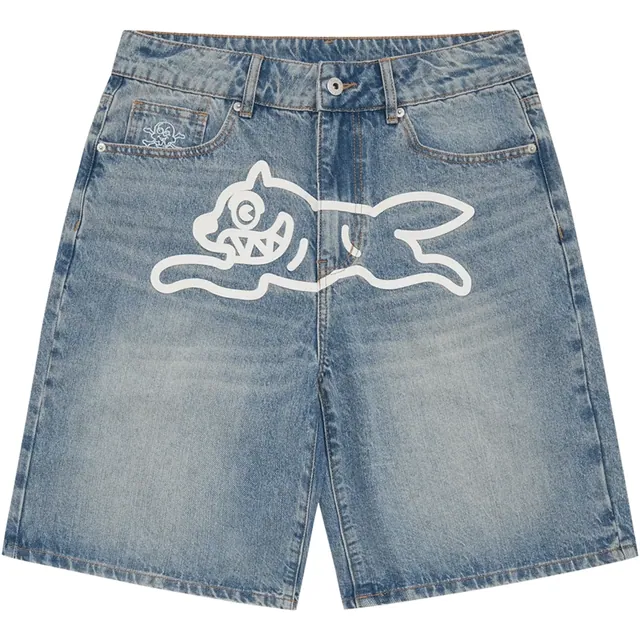 ICECREAM Fall '25 Running Dog Denim Shorts Washed Blue
