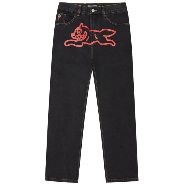 ICECREAM Running Dog Double Scoop Denim Pants Black