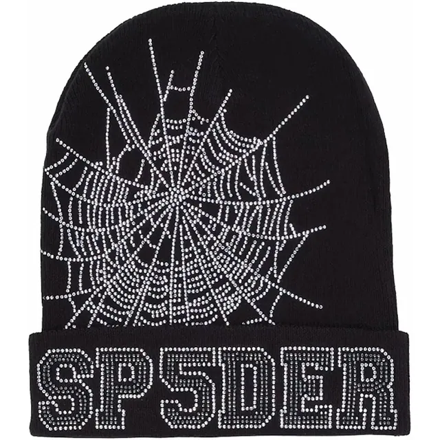 Sp5der Rhinestone Web Beanie 'Black'