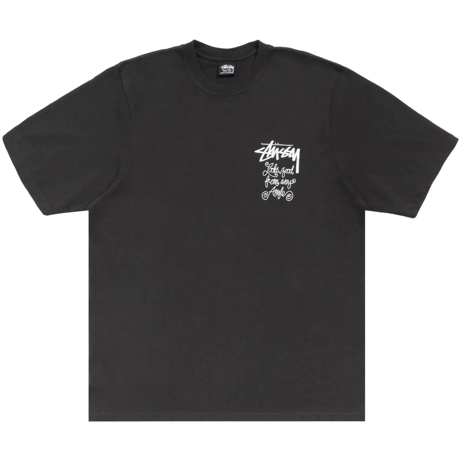Stussy Any Angle Tee Pigment Dyed 'Faded Black'