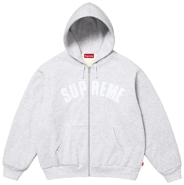 Supreme Arc Thermal Lined Zip Up Hooded Sweatshirt 'Ash Grey'