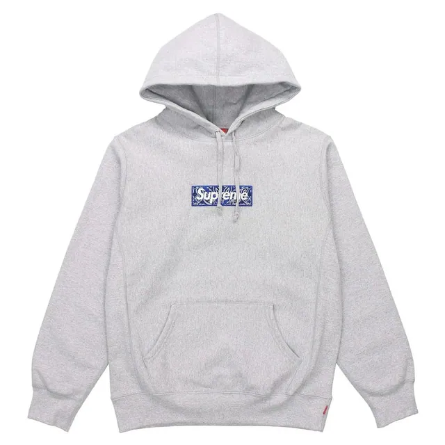 Supreme Bandana Box Logo Hooded Sweatshirt 'Heather Grey'