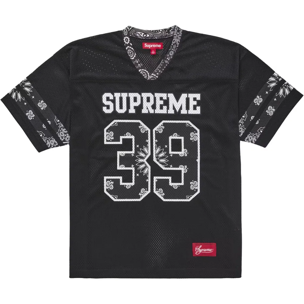 Supreme Bandana Football Jersey Black SS25