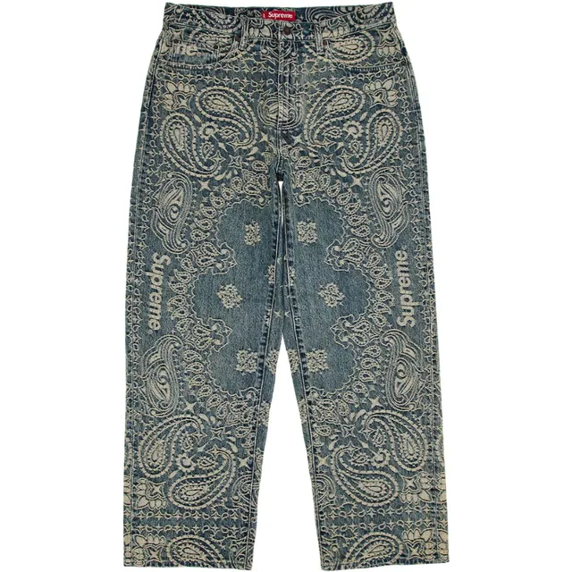 Supreme Bandana Jacquard Baggy Jean 'Blue'