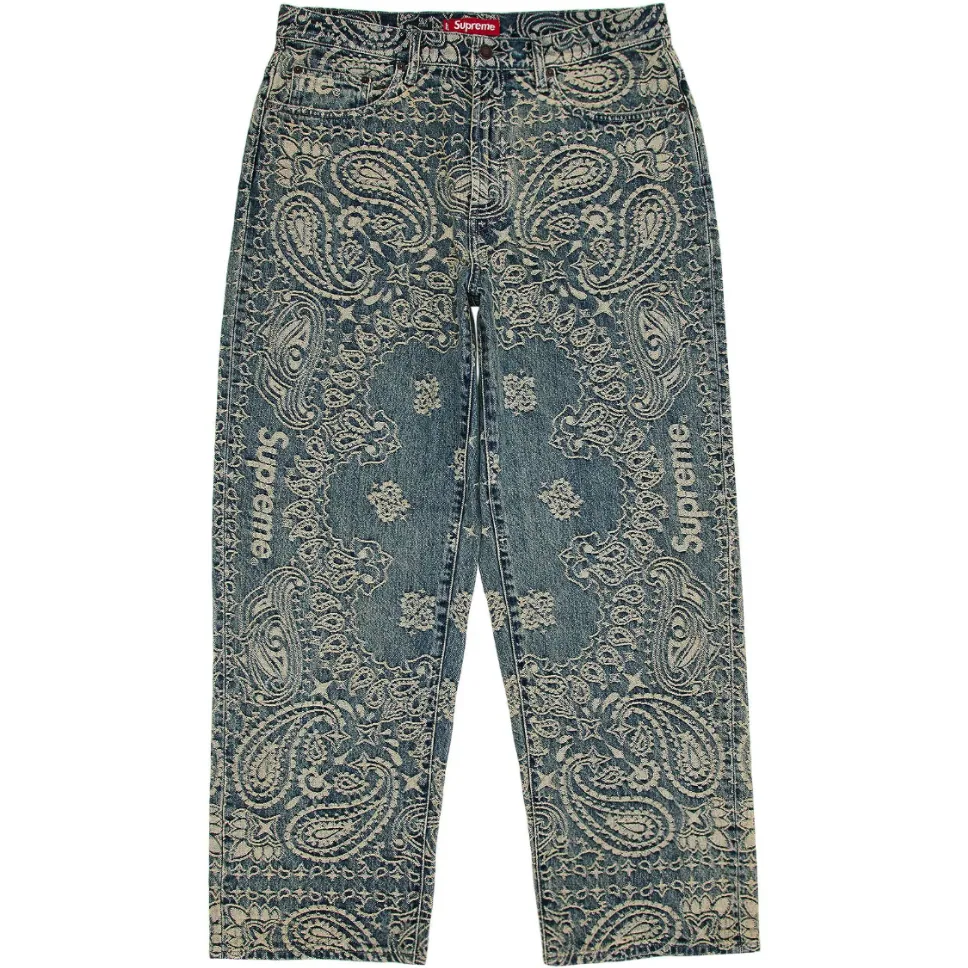 Supreme Bandana Jacquard Baggy Jean 'Blue'