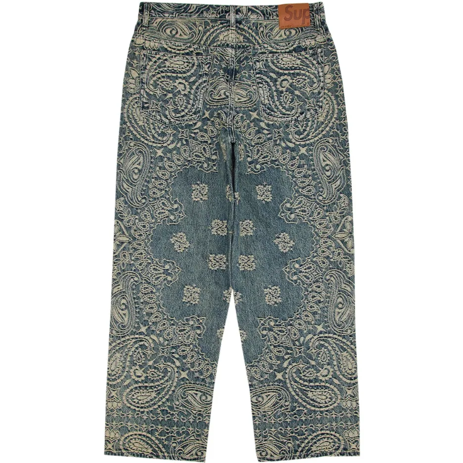 Supreme Bandana Jacquard Baggy Jean 'Blue'