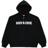 Supreme Collegiate Appliqué Zip Up Hooded Sweatshirt 'Black'
