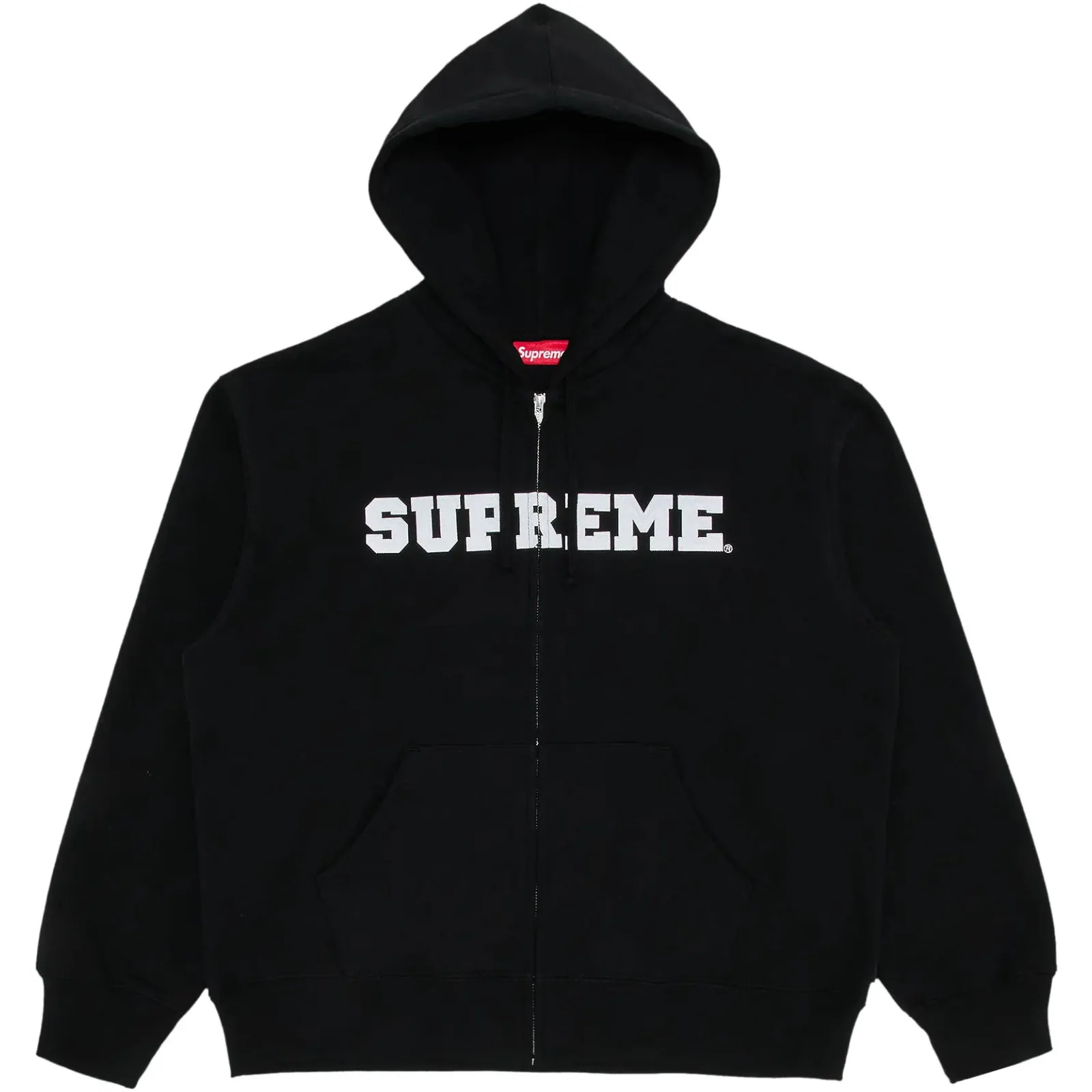Supreme Collegiate Appliqué Zip Up Hooded Sweatshirt 'Black'