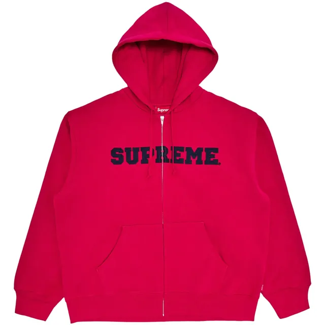 Supreme Collegiate Appliqué Zip Up Hooded Sweatshirt 'Fuchsia'