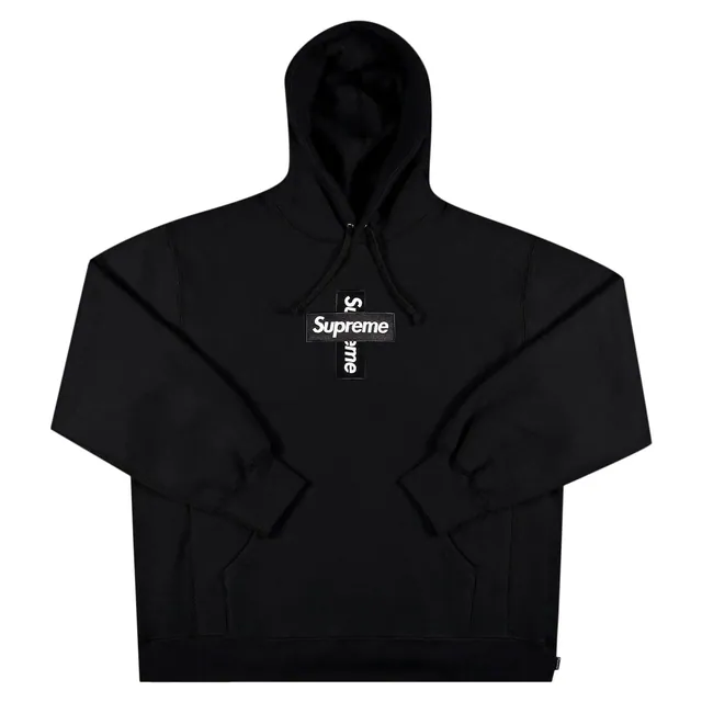 Supreme Cross Box Logo Hooded Sweatshirt 'Black'