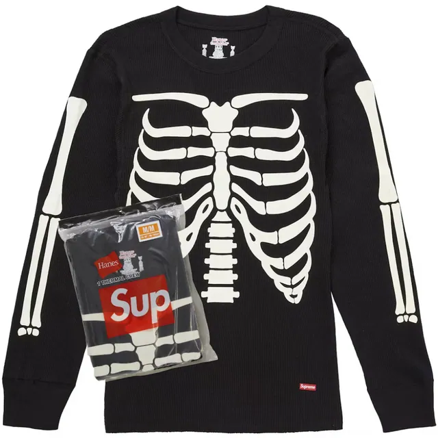 Supreme Hanes Bones Thermal Crew (1 Pack) Black
