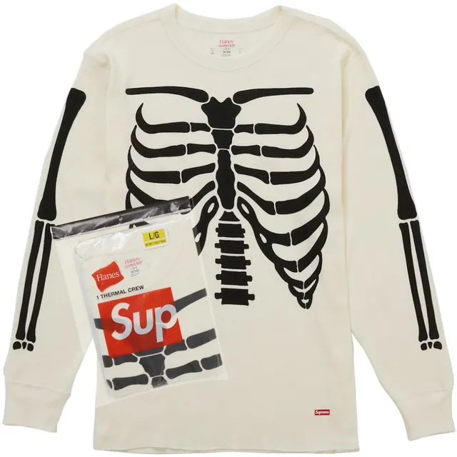 Supreme Hanes Bones Thermal Crew (1 Pack) White