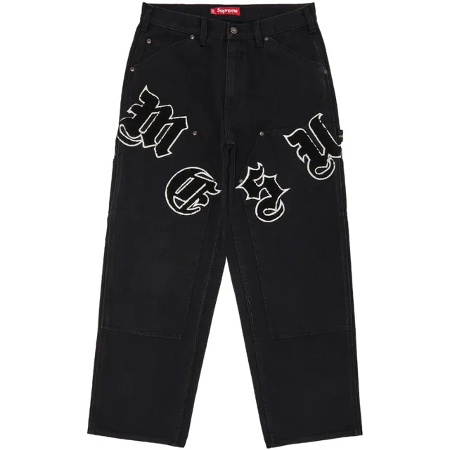 Supreme Jean Old English Canvas Double Knee Painter Pant 'Black'