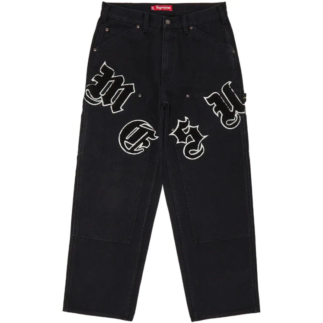 Supreme Jean Old English Canvas Double Knee Painter Pant 'Black'
