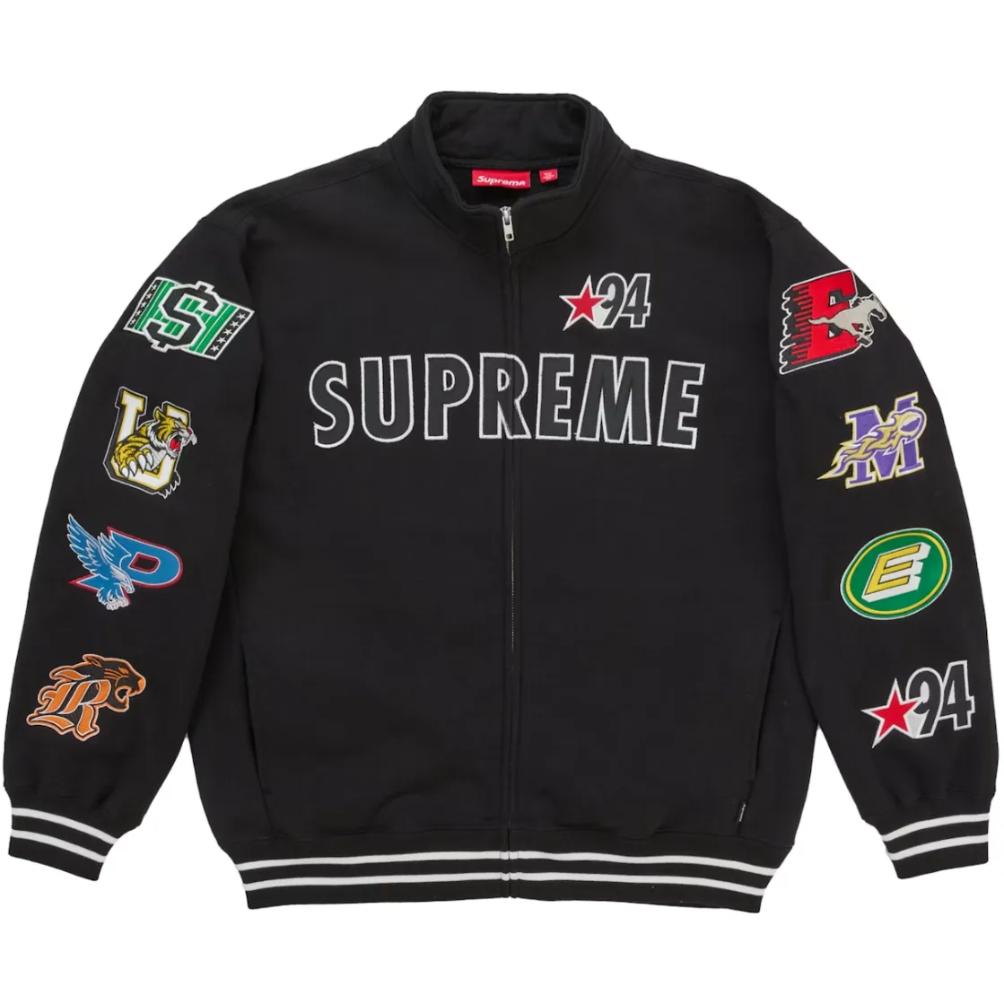 Supreme Mascots Zip Up Sweatshirt Black