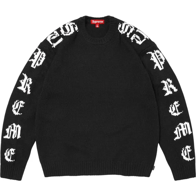 Supreme Old English Sleeves Sweater 'Black'