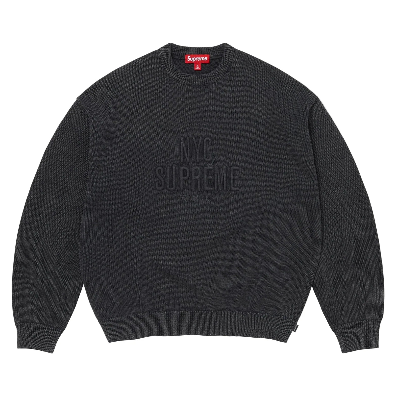 Supreme Overdyed Raised Sweater "Black"