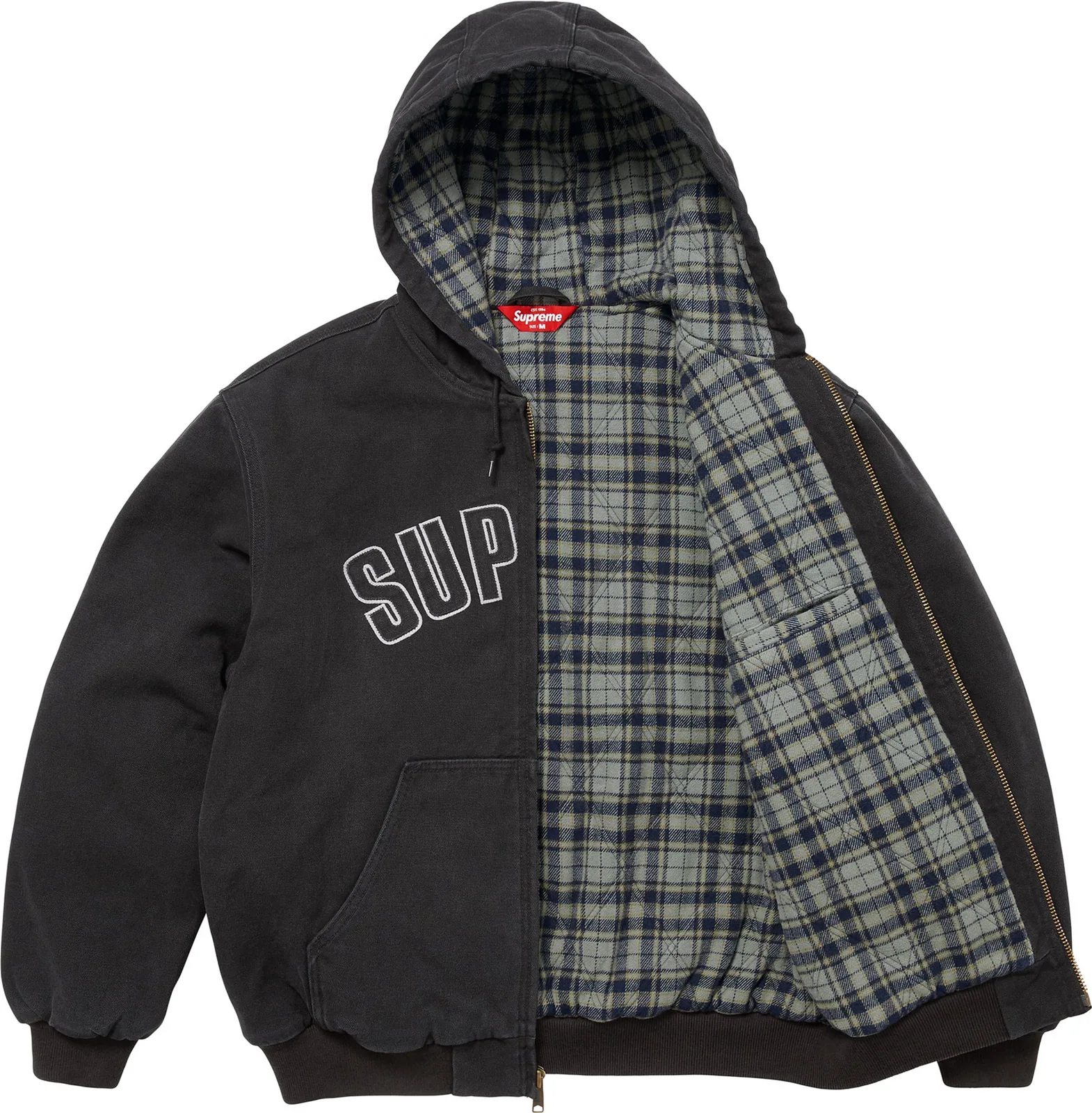 Supreme Reflective Arc Hooded Work Jacket 'Black'