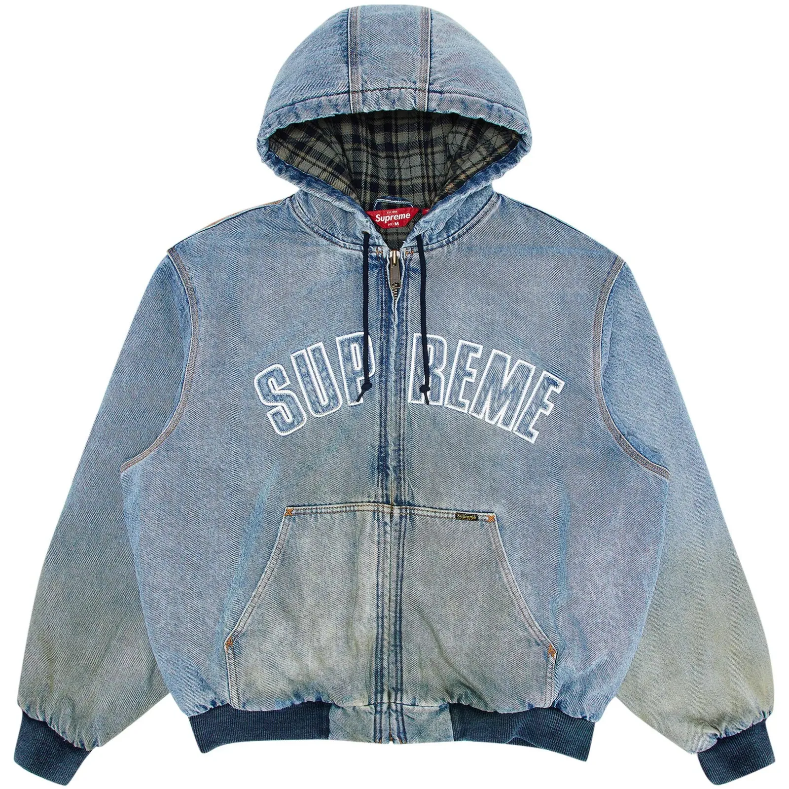 Supreme Reflective Arc Hooded Work Jacket 'Denim'