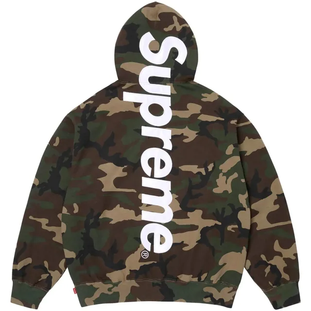 Supreme Satin Appliqué Hooded Sweatshirt 'Woodland Camo'