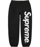 Supreme Satin Appliqué Sweatpant 'Black/White'